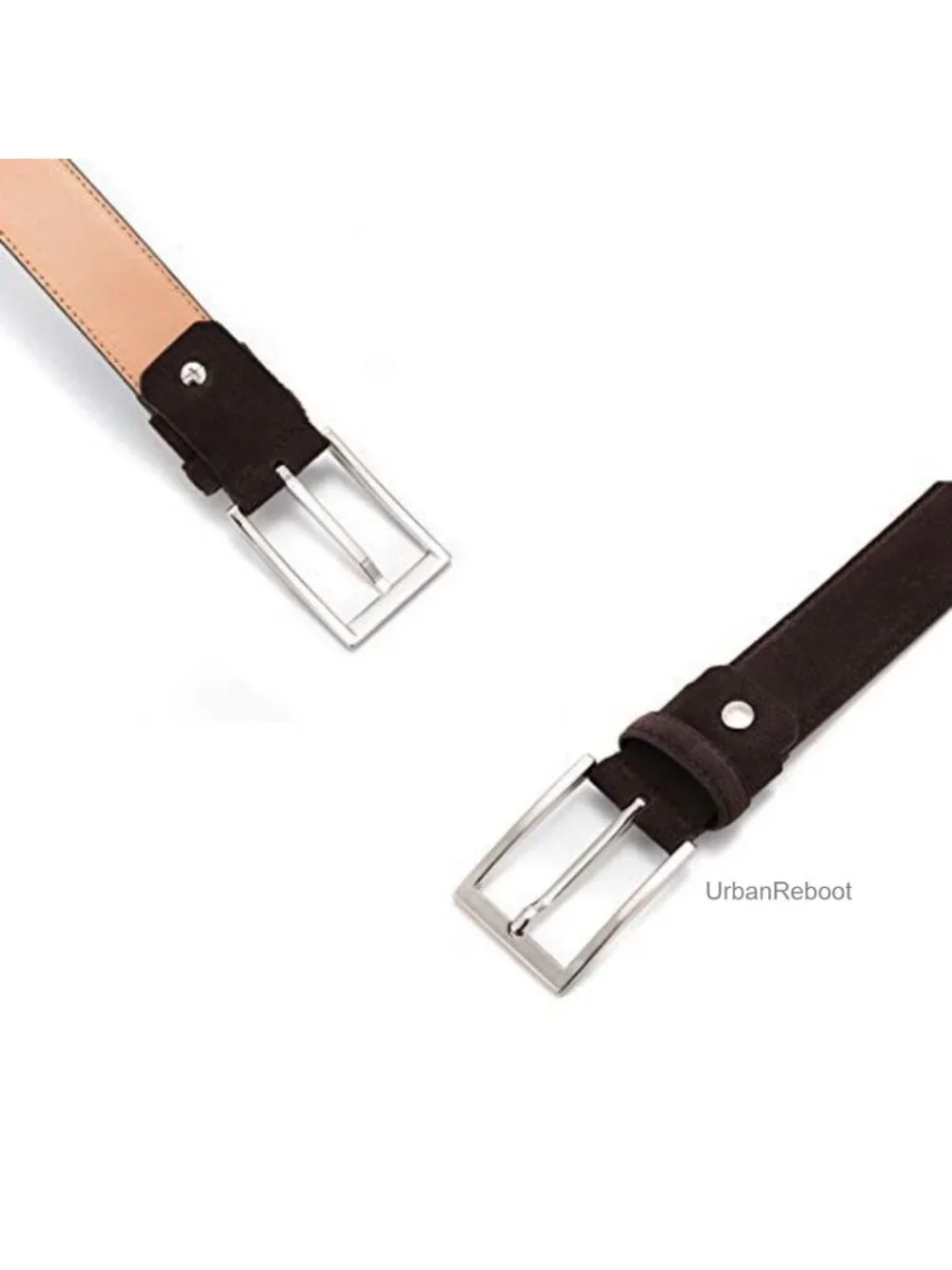 Genuine Suede Leather Men's Casual Dress Belt, 1-3/8